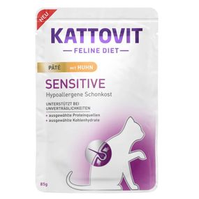 Вологий корм для котів з харчовою алергією Kattovit Veterinary Sensitive Chicken Pate, 85 гр