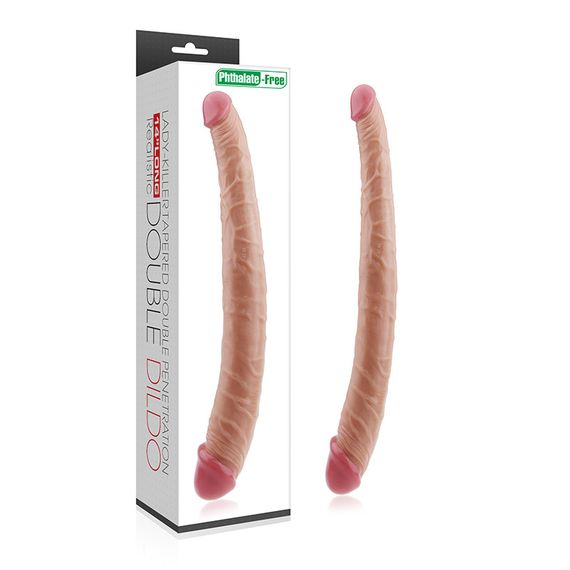 Двосторонній фалоімітатор - King-Sized Realistic Ladykiller Tapered Double 14" Sex Aura