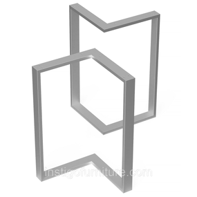 Комплект опор для столу з металу 566×325mm, H=730mm (профільна труба: 60x20mm) Сірий