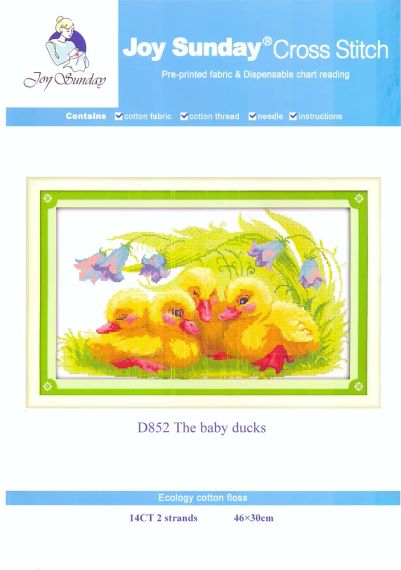Набор для вышивания по нанесённой на канву схеме "The baby ducks".AIDA 14CT printed, 46*30 см | Зображення 1