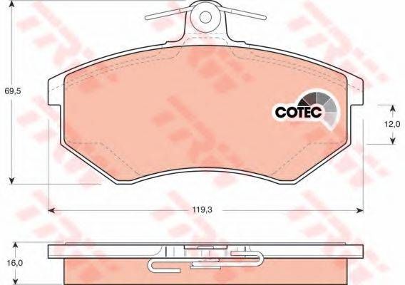 Колодка гальм. диск. SEAT CORDOBA (6K2C2), IBIZA II (6K1), VW GOLF II передн. (вир-во TRW) TRW GDB1048 на VW GOLF Mk II (19E, 1G1)