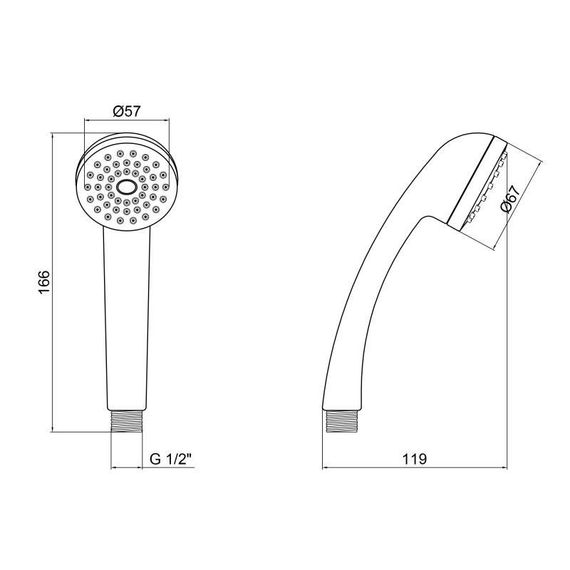 Лійка для ручного душу Лейки Lidz Niagara 02 67 мм округла LDNIA02CRM22035 Chrome | Зображення 1