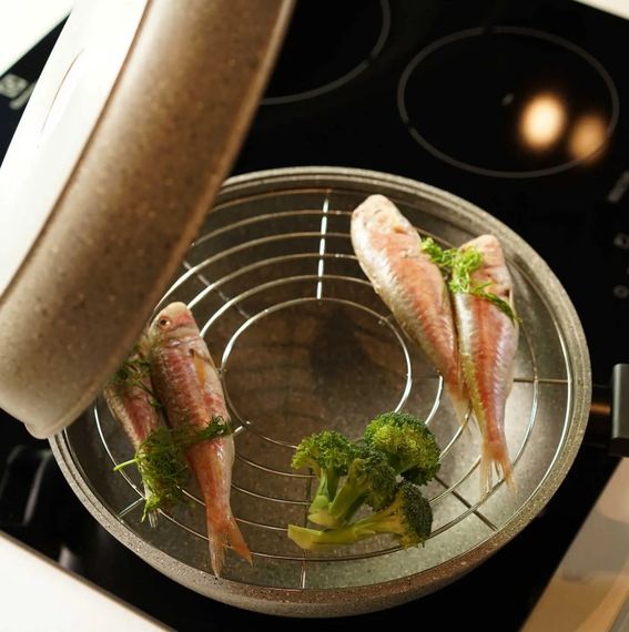 Сковорода подвійна Flonal Dura Induction Rocky Twins 28 см з решіткою (RKIWP2830) | Зображення 2