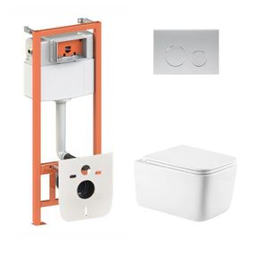 Готове рішення Qtap для ванної кімнати: підвісний унітаз Gemini Ultra Quiet 520×360×350 + комплект інсталяції Nest 4 в 1