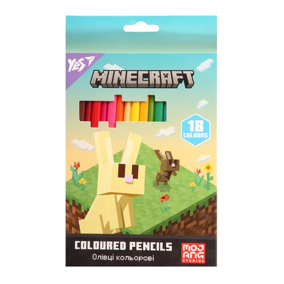 Набір двосторонніх кольорових олівців YES Minecraft Spring 290773 36 кольорів | Зображення 1