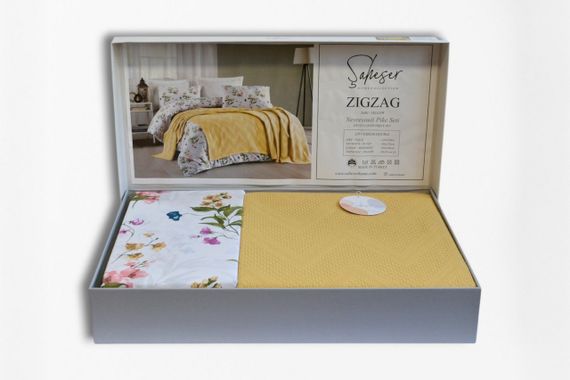 Постельное белье с пледом Saheser Ranforce Zig Zag 200 х 220 см Sari | Зображення 3