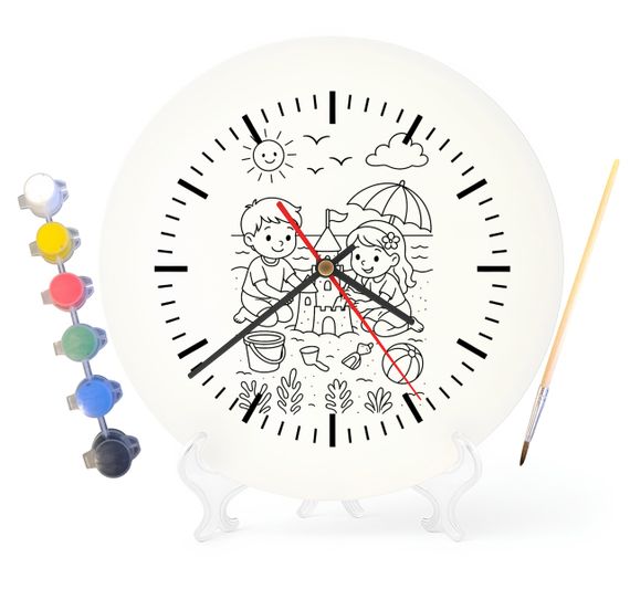 Детский набор для творчества часы раскраска Песочный замок 30 см (Г0048)