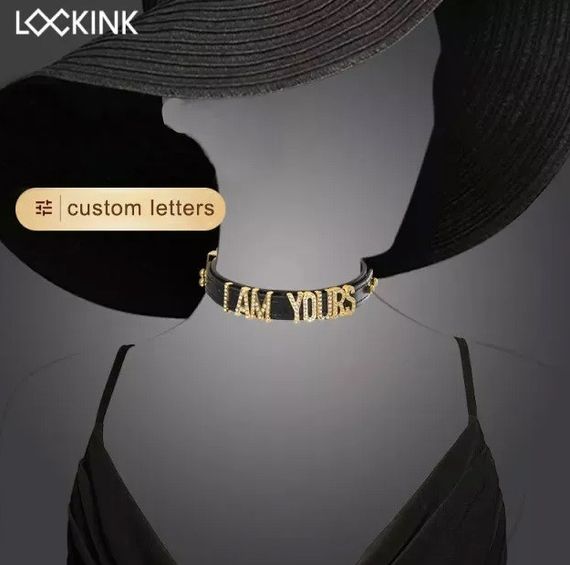 Ошейник с надписью SMD, кожа Lockink Sex Aura | Зображення 2