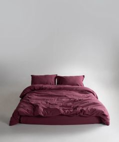 Постільна білизна Limasso Stonewashed Ranforce 160 х 220 см Raspberry