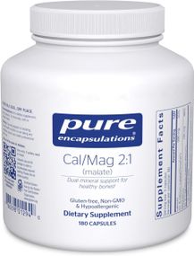 Магній Кальцій (малат) 2: 1, Calcium Magnesium (malate), Pure Encapsulations, 180 капсул
