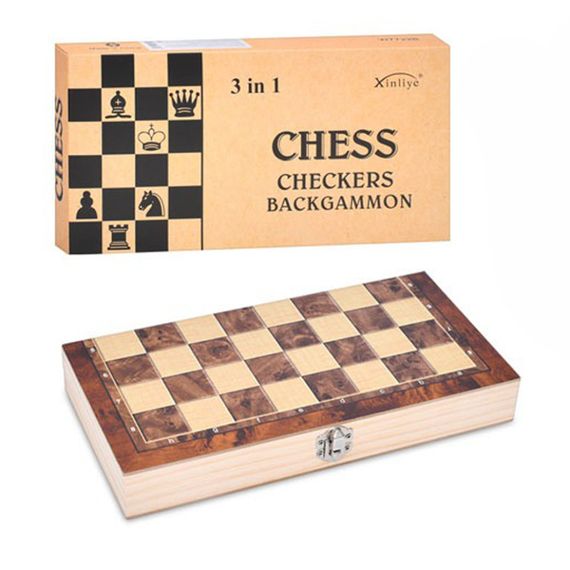 Набор настольных игр "Шахматы, шашки и нарды" 3 в 1 FG240502032L деревянные