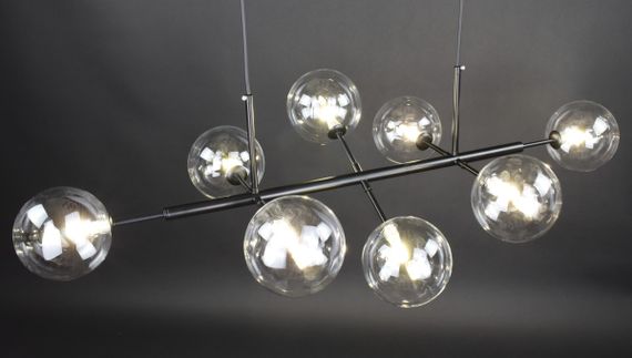 Люстра підвісна на 8 лампочок 27265 Чорний 30-150х52х118 см. | Зображення 2