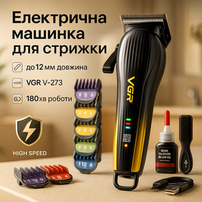 Професійна окантовочна машинка для стрижки волосся VGR, Чоловічий набір для стрижки волосся бездротовий IS-23