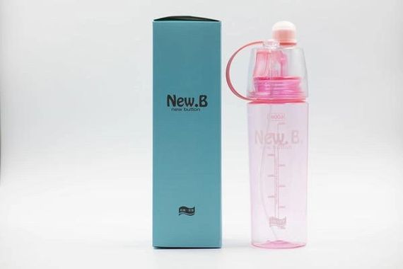 Спортивная бутылка для воды с распылителем New B. 600 мл Розовый | Зображення 4