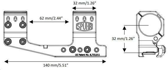 Моноблок Spuhr SP-3026С. d - 30 мм. High. Picatinny | Зображення 5