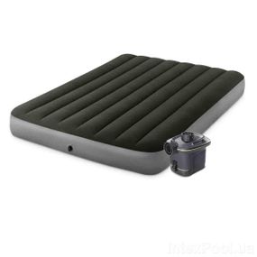 Надувной матрас Intex 64779, 152 x 203 x 25 см, с электронасосом. Двухместный