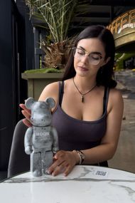 Bearbrick  NASA Moon дизайнерська статуетка ведмідь Беарбрік 28 см mb012 сіра