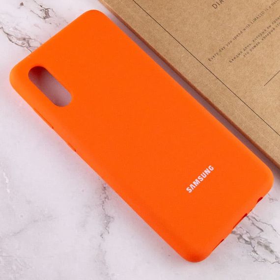 Чехол Silicone Cover Full Protective (AA) для Samsung Galaxy A02 Оранжевый / Neon Orange | Зображення 5