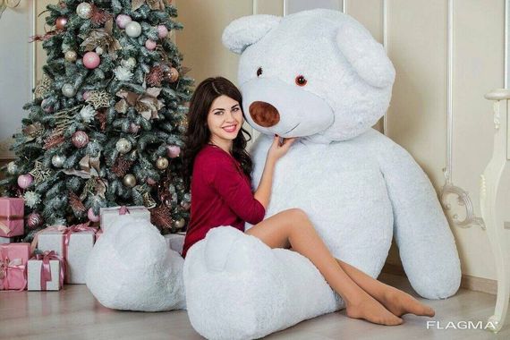 Огромный мягкий мишка Yarokuz Уильям 250 см Белый | Зображення 6