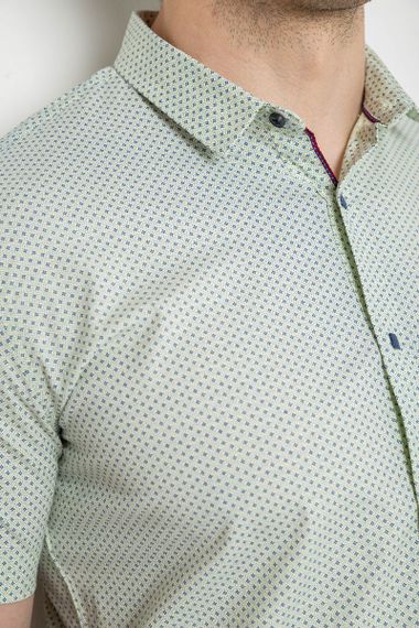 Рубашка мужская с коротким рукавом, цвет оливковый, 214R6917-13 | Зображення 4