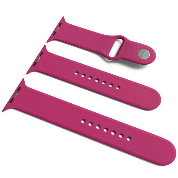 Силіконовий ремінець для Apple Watch Sport Band 42 / 44 / 45 / 49 (S/M & M/L) 3 pcs Зелений/Pine green Бордовий/Maroon