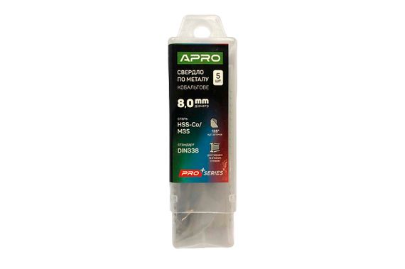 Сверло по металлу Apro - 8,0мм Co/M35 кобальт | Зображення 1