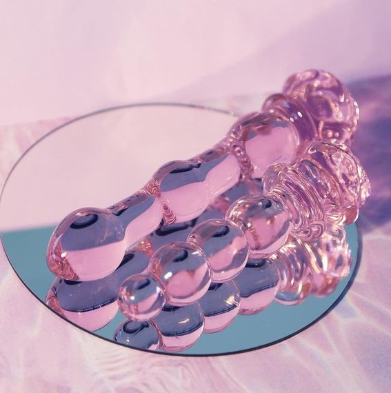 Фалоімітатор ялинка зі скла Dream Toys Glaze Glass у формі бутона троянди sexstyle | Зображення 4