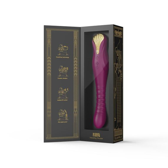 Смартвібратор-пульсатор Zalo — King Velvet Purple, кристал Swarovski Sex Aura | Зображення 7