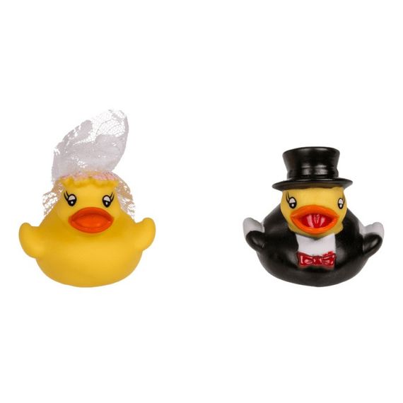 Іграшка качки, наречений і наречена Squeaking ducks, Bride & Groom 6см Sex Aura | Зображення 1