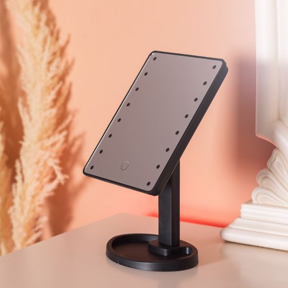 Дзеркало косметичне 21х16 см 16 LED Чорне HP-10-3AB | Зображення 2