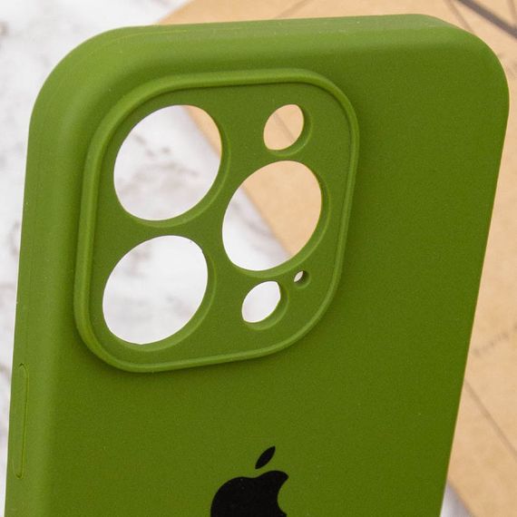 Чохол Silicone Case Full Camera Protective (AA) для Apple iPhone 15 Pro (6.1") Зелений / Dark Olive | Зображення 5