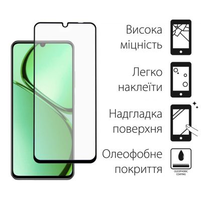 Стекло защитное Dengos Full Glue Realme C63 (black) (TGFG-370) | Зображення 1