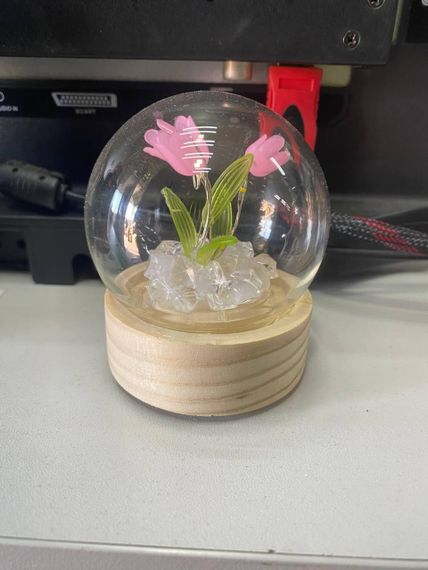 Нічник Тюльпан у скляній колбі, Світлодіодна лампа-нічник Тюльпан у колбі знижка