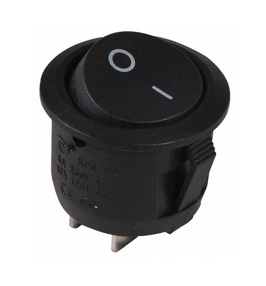 Перемикач KCD1-5-102 B/B 1 клавіша чорна кругла Ny95500710