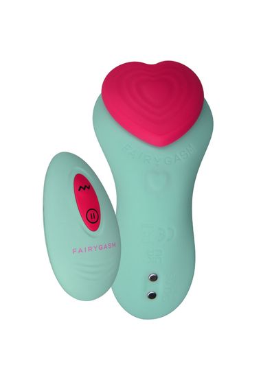 Вибратор в трусики FairyGasm HeartGem green, на магните, пульт ДУ | Зображення 1