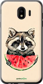 Чохол на Samsung Galaxy J4 2018 Єнотик з кавуном "4605u-1487-2448"