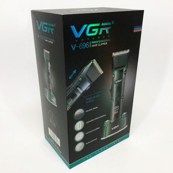 Аккумуляторная беспроводная машинка для стрижки волос VGR V-696 с LED дисплеем и ТУРБО режимом | Зображення 8