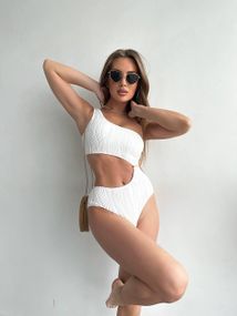 Женский слитный купальник 1415/1 Белый  L