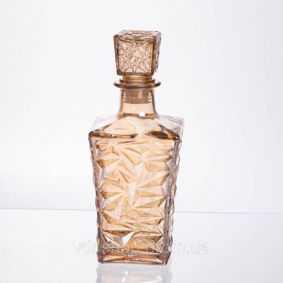 Набір для напоїв графин та 6 склянок для напоїв із товстого скла коричневий 64486-25 | Зображення 1