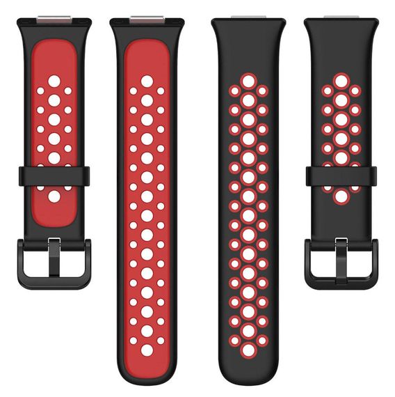 Силіконовий ремінець Primolux Perfor Classic для смарт-годинника Huawei Watch Fit 2- Black&Red | Зображення 4