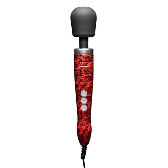 Вібромасажер Doxy Die Cast Rose Pattern, з трояндами, червоний sexstyle