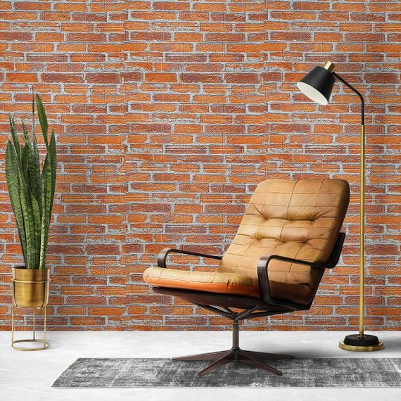 Декоративна 3D панель під рудий Катеринославський цегла, самоклейка 700х770х5мм (044) SW-00000037 | Зображення 4