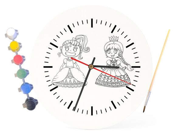 Дитячий набір для творчості годинник розмальовка Принцеси 30 см (Г0173) | Зображення 3
