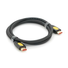 Кабель VEGGIEG V-H203 HDMI-HDMI 4K Premium, 1.5m, v2, 0, OD-4.0mm, круглий, Black, конектор Black-Yellow, Пакет