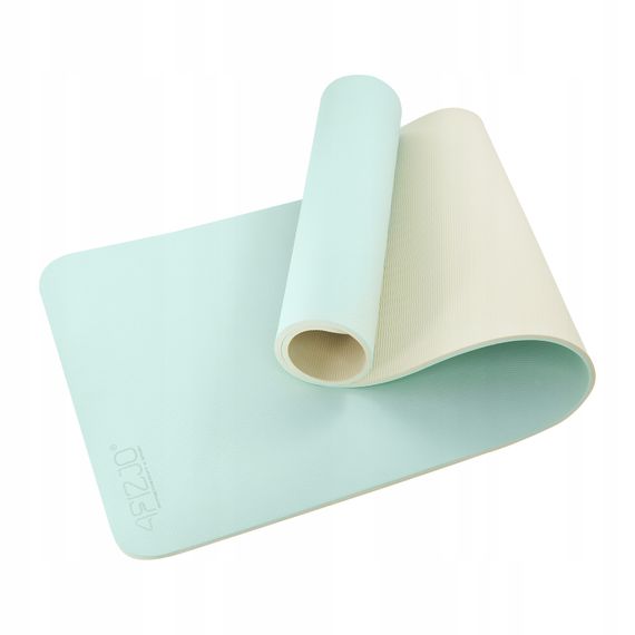 Килимок (мат) спортивний 4FIZJO TPE 180 x 60 x 0.6 см для йоги та фітнесу Mint/Grey (P-5907739317070) | Зображення 1