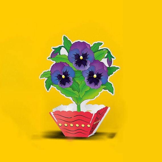 Набор для творчества Конструктор раскраска 3Д "Фиалки" 126367 с карандашами | Зображення 1