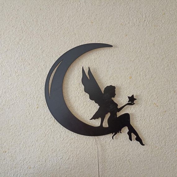 Панно декоративне картина на стіну Фея на місяці 450х400 acr-p000108