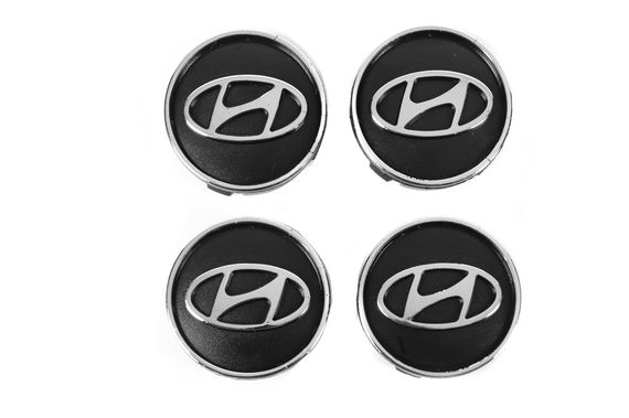 Черные колпачки на диски hyun60tur-bl (59мм на 55мм, 4 шт) для Тюнинг Hyundai | Зображення 1