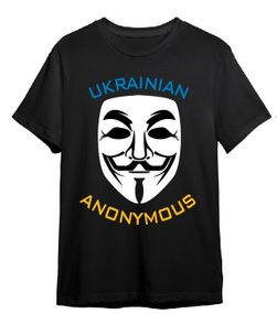 Футболка 4Profi з принтом "Ukrainian Anonymous"   чорна размір XXL