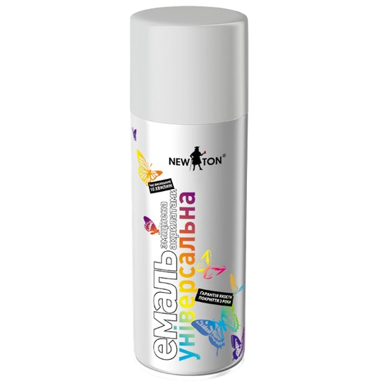 Емаль аерозольна NEW TON Універсальна, сріблястий (RAL 9006), 400 мл